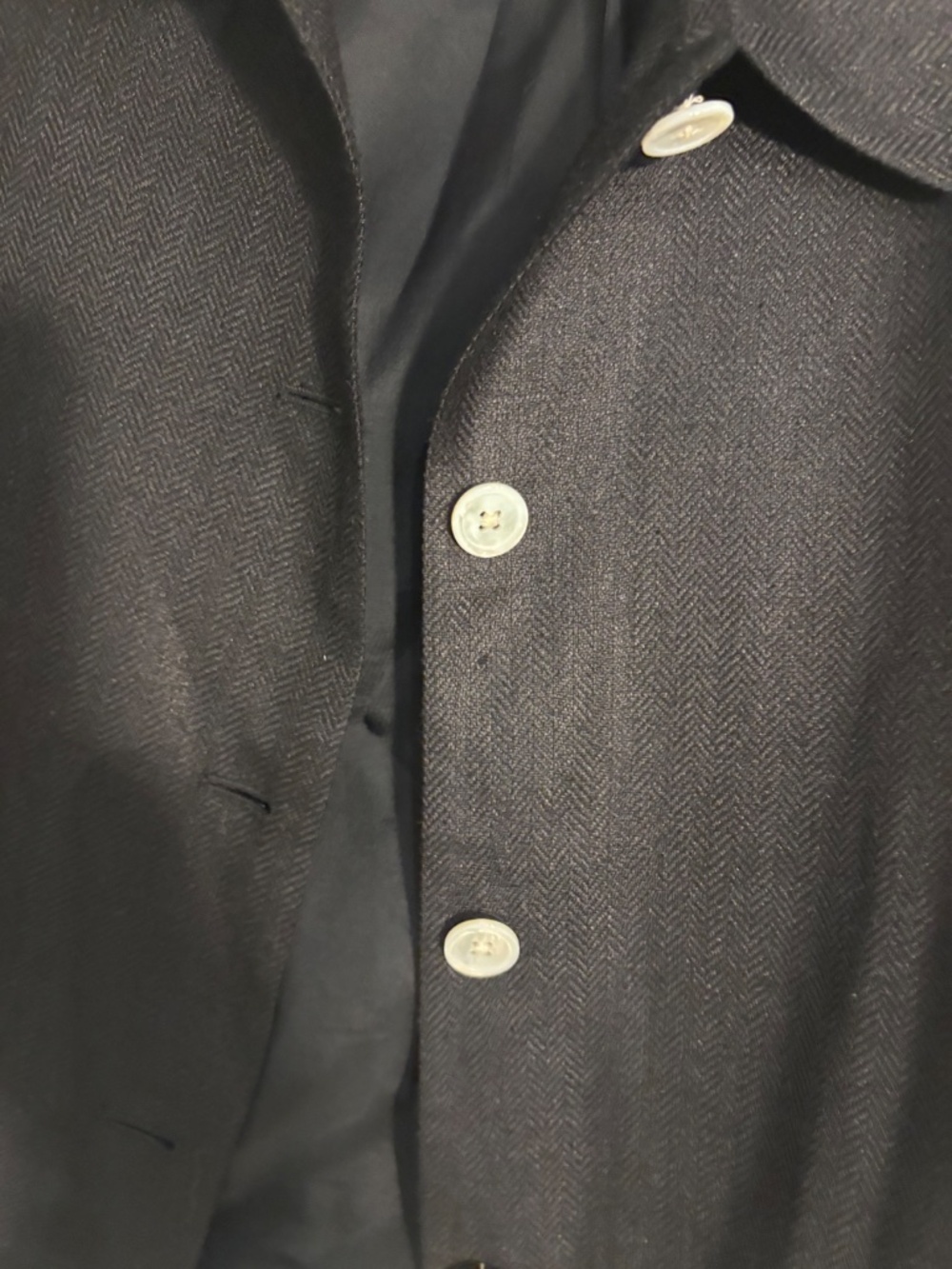 Orvis 100% Silk Black Herringbone Blazer Jacket Size 20 - Picture 5 of 6
